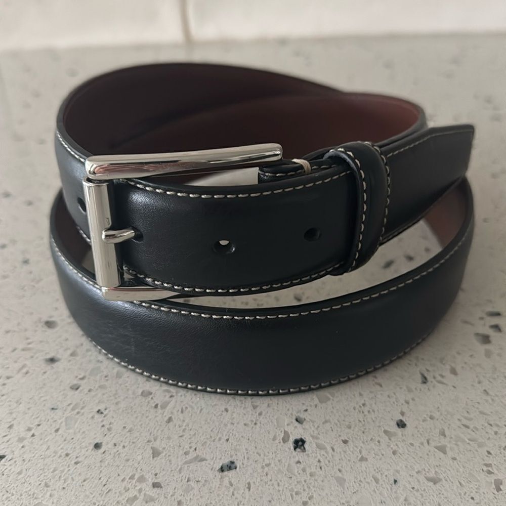 Daniel Cremieux Signature Men's Size 38 Brown Italian Leather Belt Solid Brass